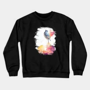 Bird Wildlife Animal Nature Watercolor Art Painting Crewneck Sweatshirt